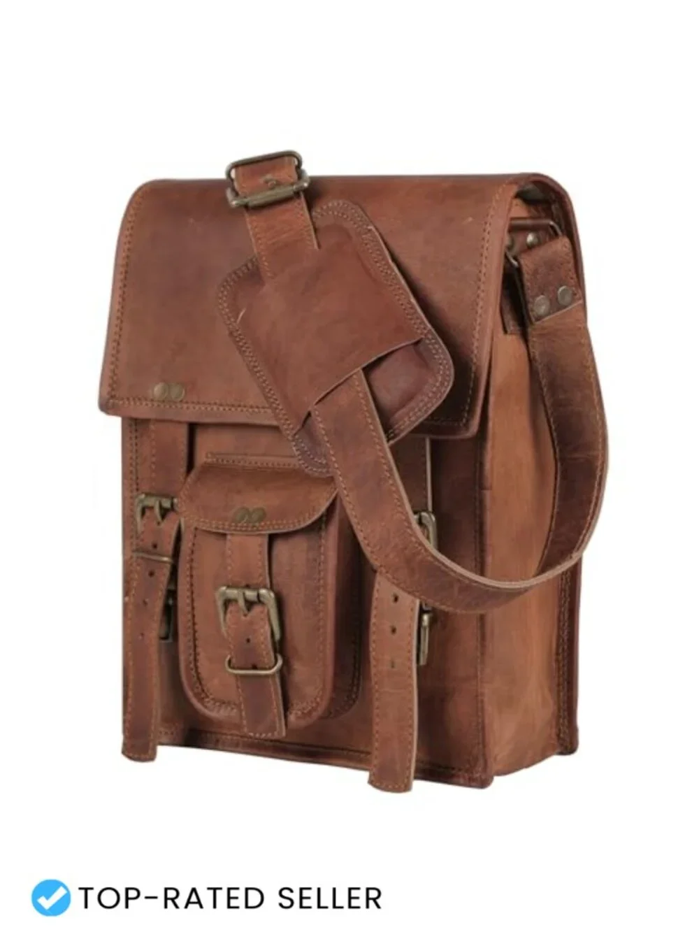 Full Grain Leather Messenger Bag Satchel Tablet Bag 11 inch Unisex